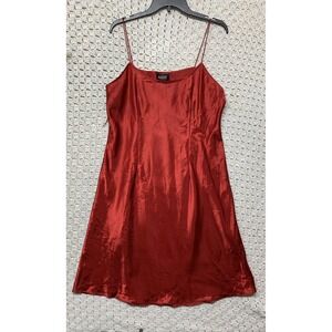 Adrianna Papell Sleeveless Slip Womens Size 14 Red Mini  Dress 100% Polyester